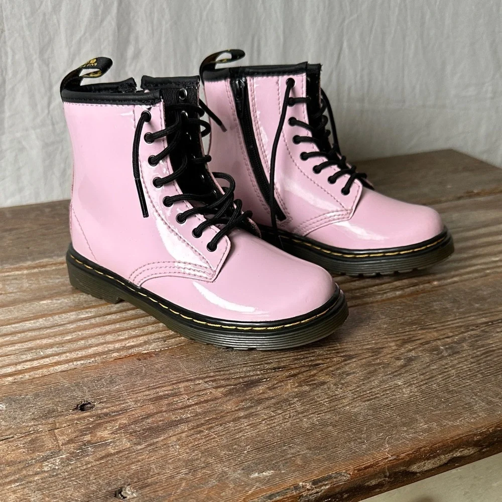 Dr. Martens Pink Kids Lace-Up Boots